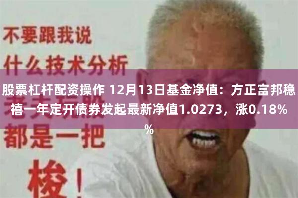 股票杠杆配资操作 12月13日基金净值：方正富邦稳禧一年定开债券发起最新净值1.0273，涨0.18%